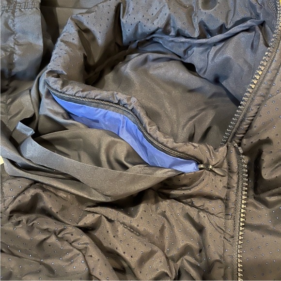 Fabletics Sedona Puffer Jacket size small hooded zip up coat light navy blue S - Picture 7 of 8